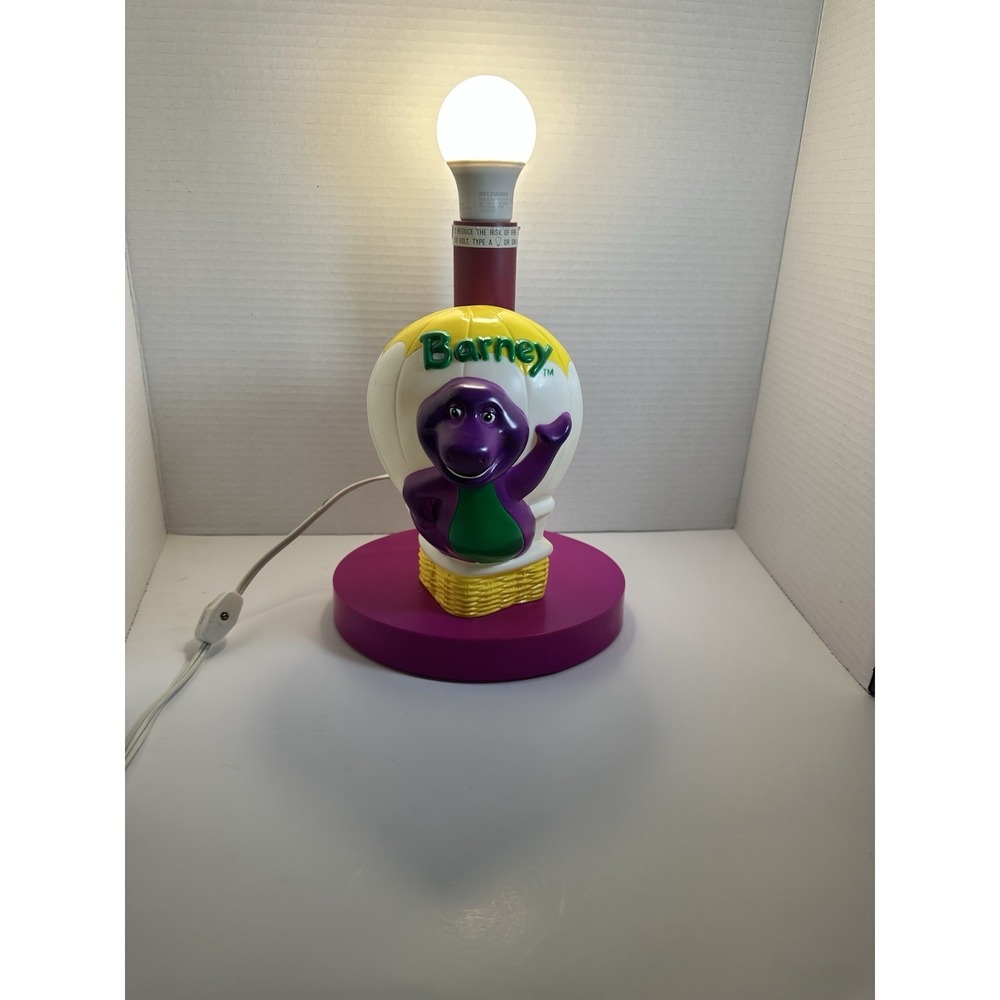 VNTG 1993 Barney The Dinosaur Plastic Hot Air Balloon Lamp